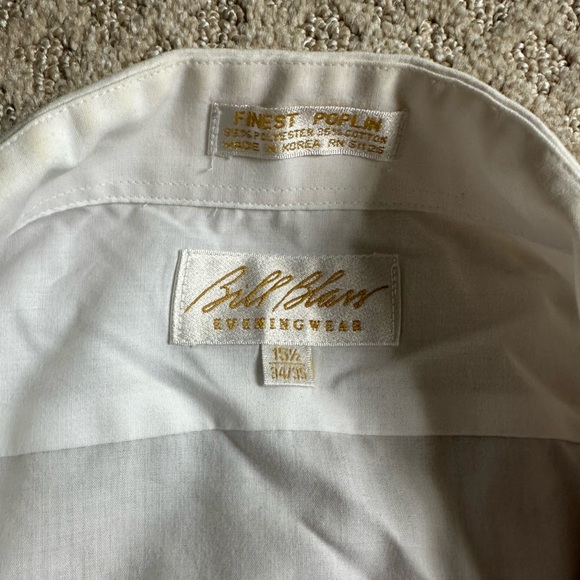 Bill Blass tux shirt set, with cuff links, button covers, bowtie, & cumberbund - Picture 3 of 5